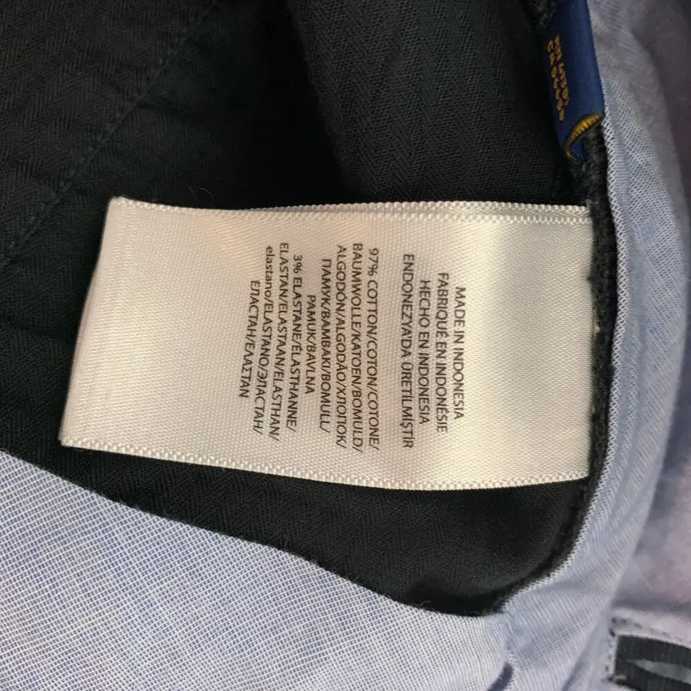 POLO by RALPH LAUREN Size 38 Black Cotton Slim Fit Casual Pants